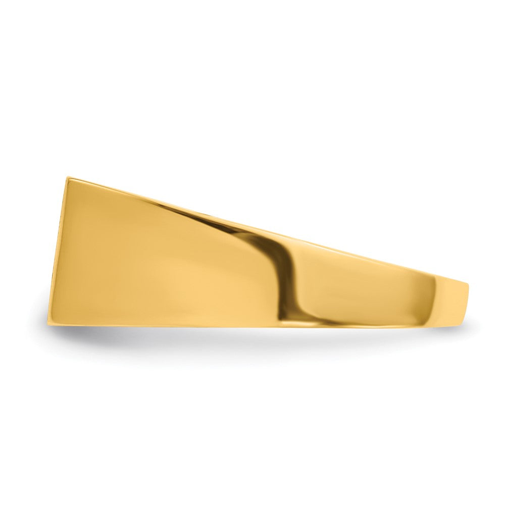 14K Gelbgold Siegelring, 7,0x13,0mm, geschlossene Fassung