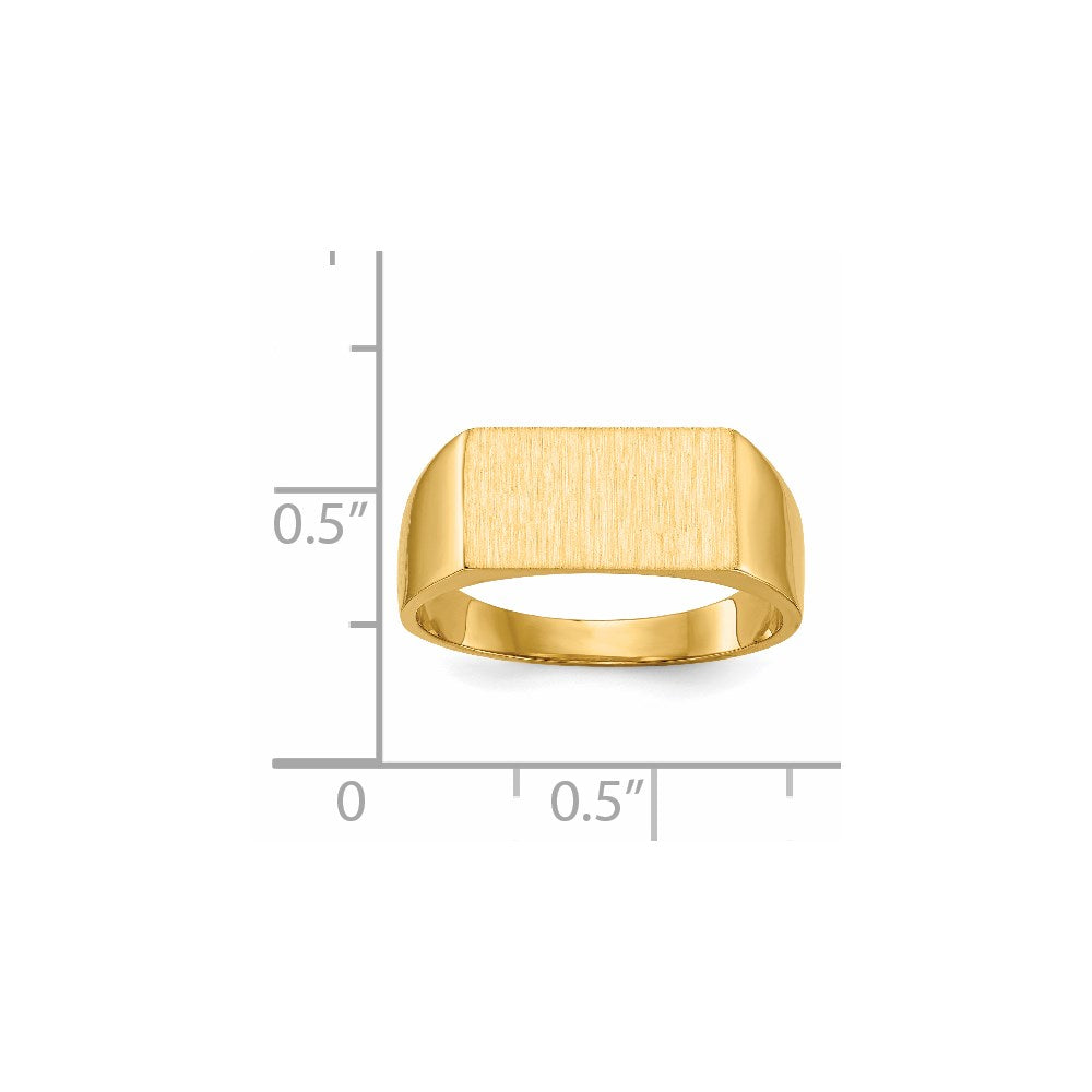 14K Gelbgold Siegelring, 7,0x13,0mm, geschlossene Fassung