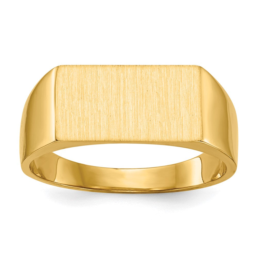 14K Gelbgold Siegelring, 7,0x13,0mm, geschlossene Fassung