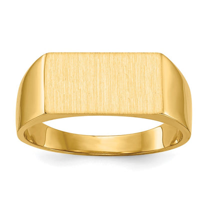 14K Gelbgold Siegelring, 7,0x13,0mm, geschlossene Fassung