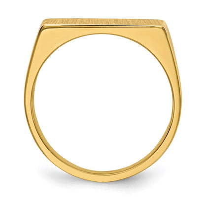 14K Gelbgold 8,0x16,5 mm Herren-Siegelring mit geschlossener Rückseite