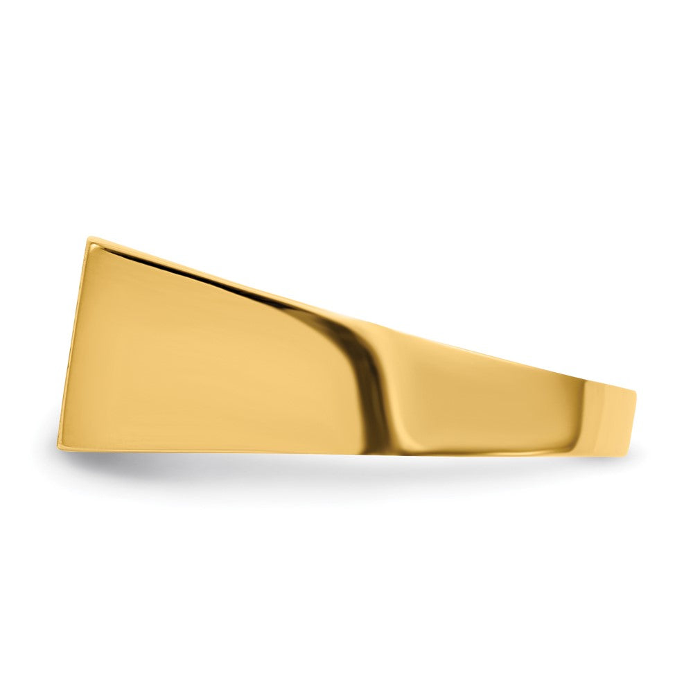 14K Gelbgold 8,0x16,5 mm Herren-Siegelring mit geschlossener Rückseite