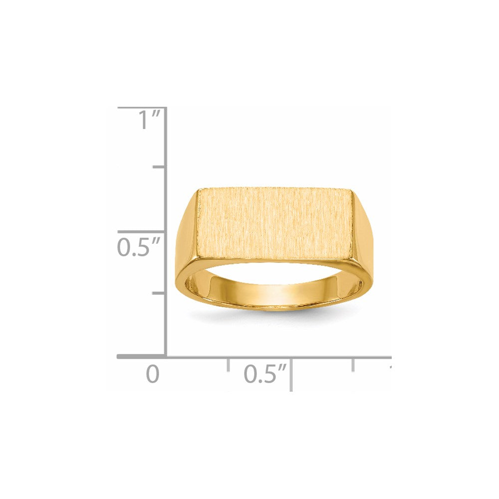 14K Gelbgold 8,0x16,5 mm Herren-Siegelring mit geschlossener Rückseite