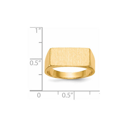 14K Gelbgold 8,0x16,5 mm Herren-Siegelring mit geschlossener Rückseite