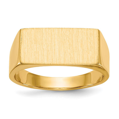 14K Gelbgold 8,0x16,5 mm Herren-Siegelring mit geschlossener Rückseite