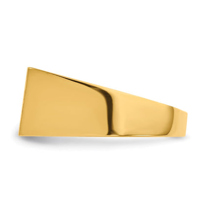 14K Gelbgold Herren-Siegelring mit geschlossener Fassung, 9,0 x 15,0 mm