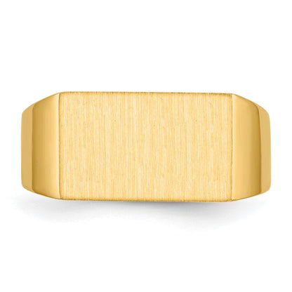 14K Gelbgold Herren-Siegelring mit geschlossener Fassung, 9,0 x 15,0 mm