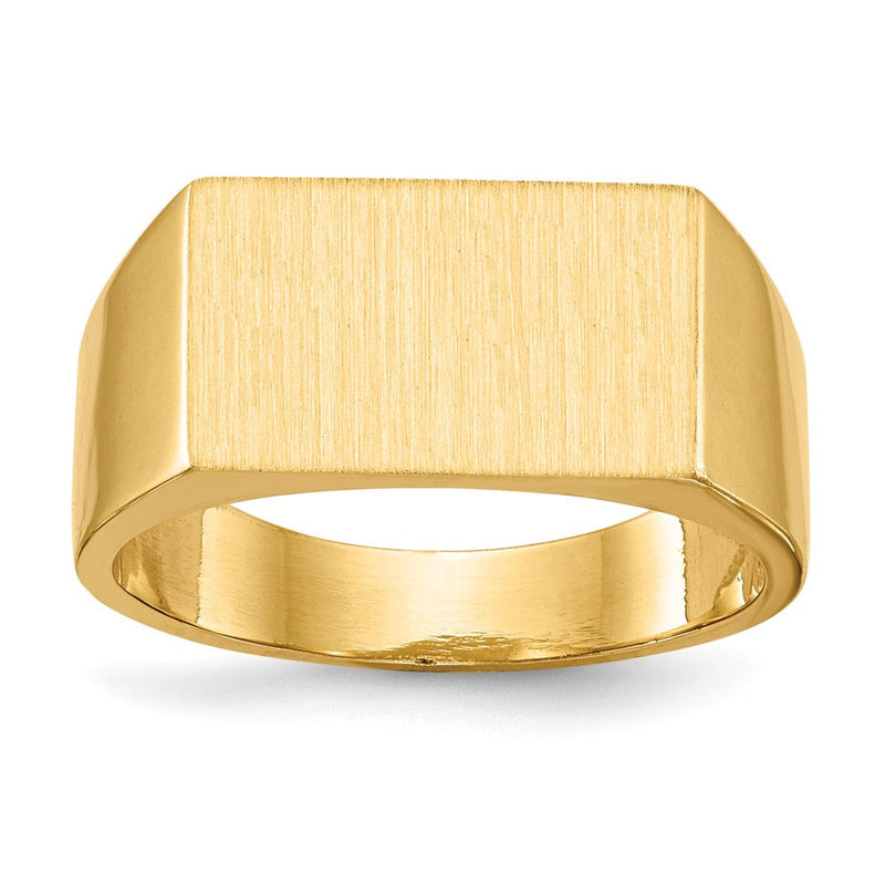 10K Gelbgold 10ky 9.0x15.0mm Geschlossen Rückseite Herren Siegel Ring