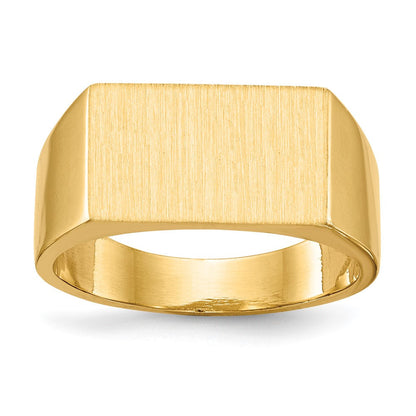 14K Gelbgold Herren-Siegelring mit geschlossener Fassung, 9,0 x 15,0 mm