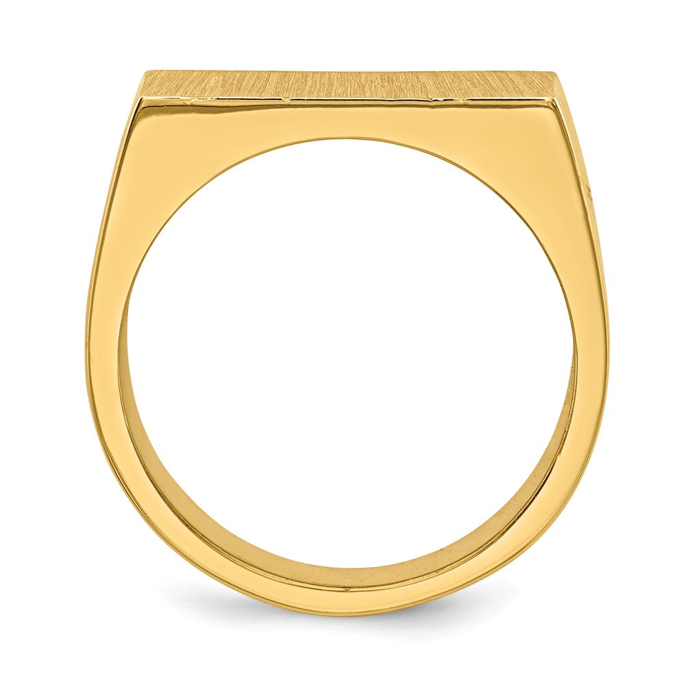 14K Gelbgold 10,5x18,0mm Siegelring für Herren mit geschlossener Fassung