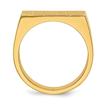 14K Gelbgold 10,5x18,0mm Siegelring für Herren mit geschlossener Fassung