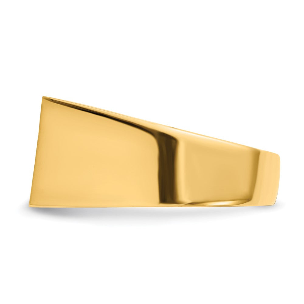 14K Gelbgold 10,5x18,0mm Siegelring für Herren mit geschlossener Fassung