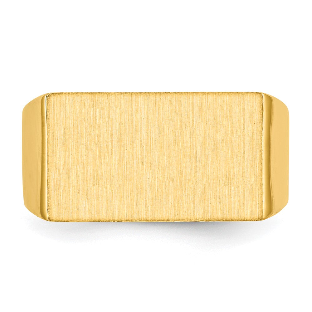 14K Gelbgold 10,5x18,0mm Siegelring für Herren mit geschlossener Fassung