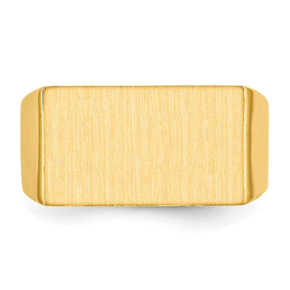 14K Gelbgold 10,5x18,0mm Siegelring für Herren mit geschlossener Fassung