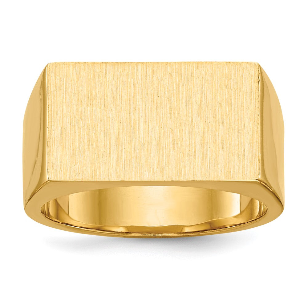 14K Gelbgold 10,5x18,0mm Siegelring für Herren mit geschlossener Fassung