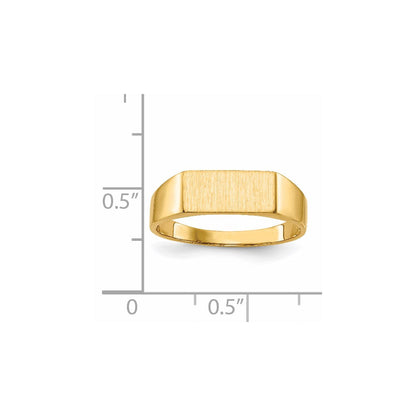 14K Gelbgold Siegelring, 5,5x12,0mm, offene Rückseite