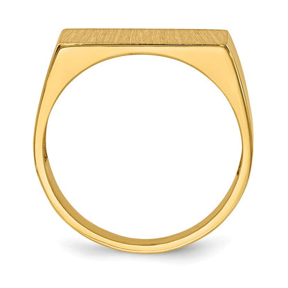 14K Gelbgold Herren-Siegelring mit offener Rückseite, 8,0x16,5 mm