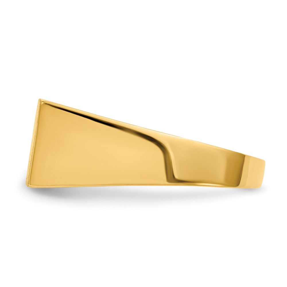 14K Gelbgold Herren-Siegelring mit offener Rückseite, 8,0x16,5 mm