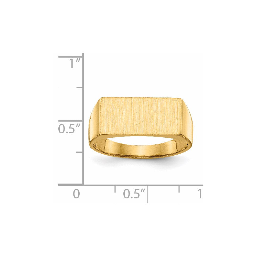 14K Gelbgold Herren-Siegelring mit offener Rückseite, 8,0x16,5 mm