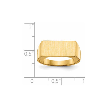 14K Gelbgold Herren-Siegelring mit offener Rückseite, 8,0x16,5 mm