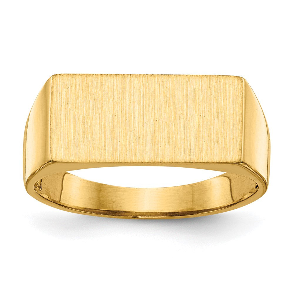 14K Gelbgold Herren-Siegelring mit offener Rückseite, 8,0x16,5 mm
