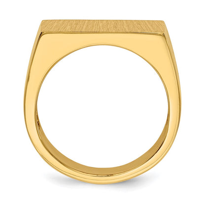 14K Gelbgold Herren-Siegelring, 11,0x18,0mm, mit offener Rückseite