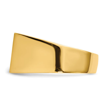 14K Gelbgold Herren-Siegelring, 11,0x18,0mm, mit offener Rückseite