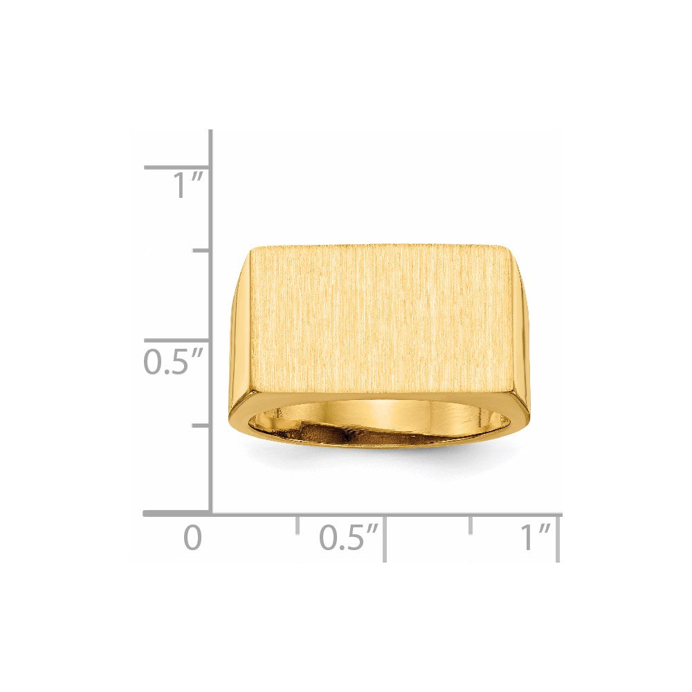 14K Gelbgold Herren-Siegelring, 11,0x18,0mm, mit offener Rückseite