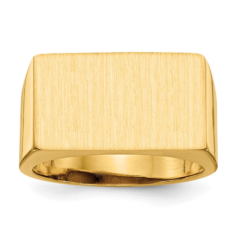 14K Gelbgold Herren-Siegelring, 11,0x18,0mm, mit offener Rückseite