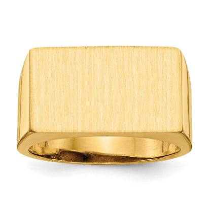 14K Gelbgold Herren-Siegelring, 11,0x18,0mm, mit offener Rückseite