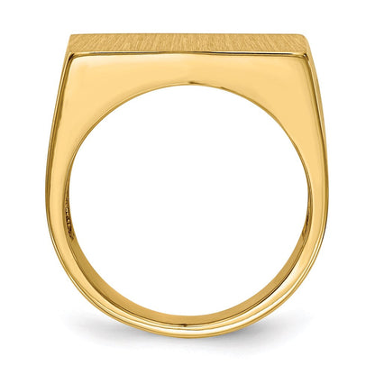 14K Gelbgold 11,5x19,5 mm Siegelring für Herren mit offener Rückseite