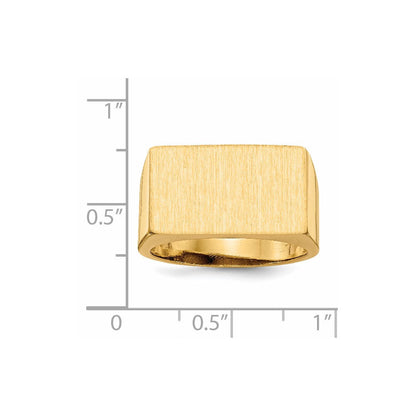14K Gelbgold 11,5x19,5 mm Siegelring für Herren mit offener Rückseite