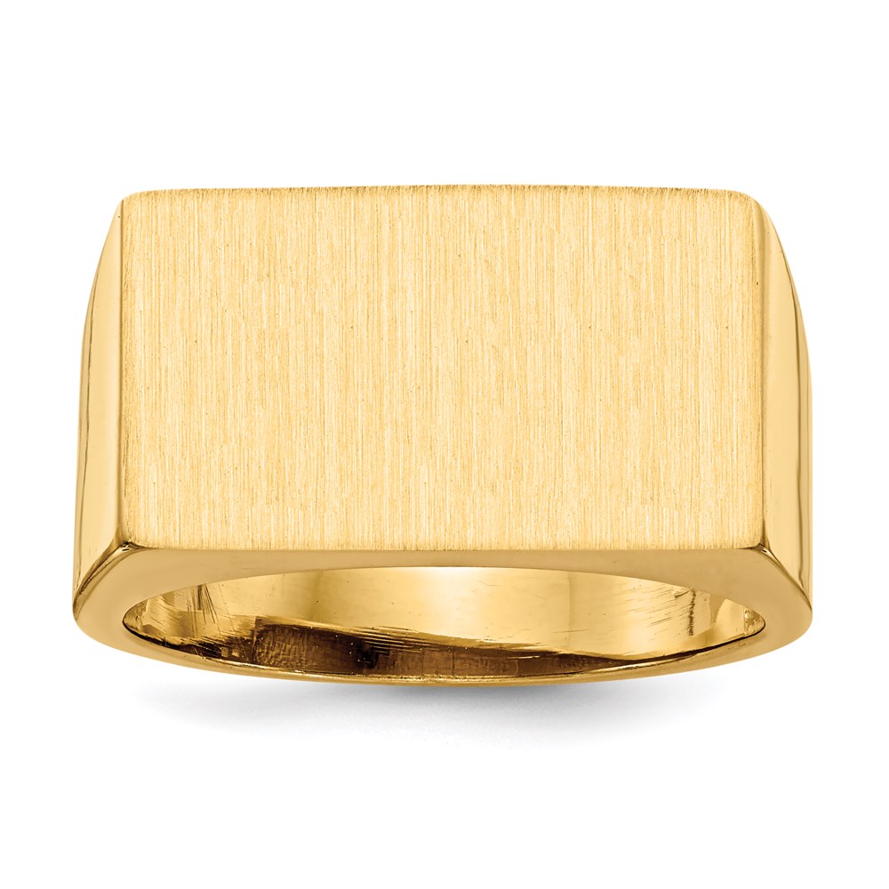 14K Gelbgold 11,5x19,5 mm Siegelring für Herren mit offener Rückseite