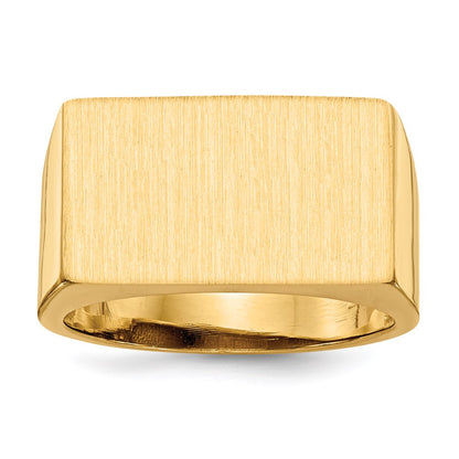 14K Gelbgold 11,5x19,5 mm Siegelring für Herren mit offener Rückseite