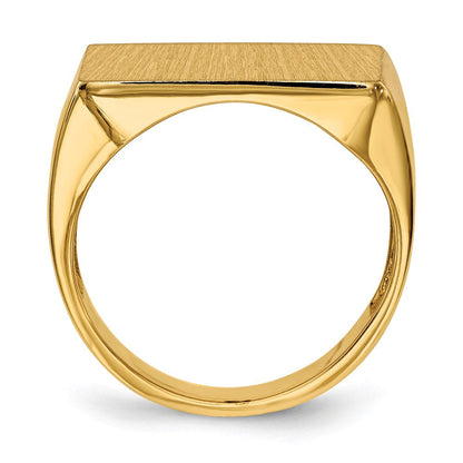 14K Gelbgold 14,5x19,5mm Herren-Siegelring mit offener Rückseite