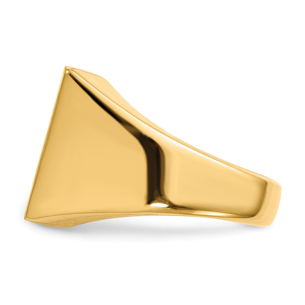 14K Gelbgold 14,5x19,5mm Herren-Siegelring mit offener Rückseite
