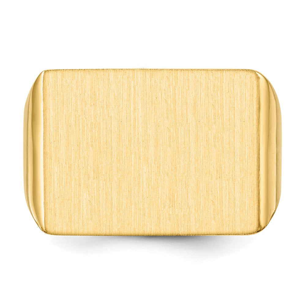 14K Gelbgold 14,5x19,5mm Herren-Siegelring mit offener Rückseite