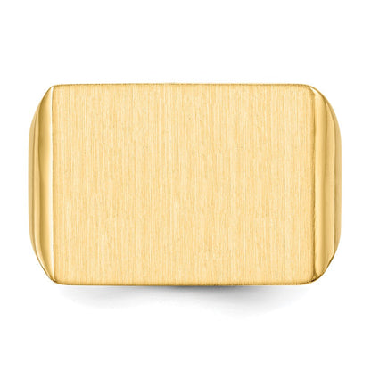 14K Gelbgold 14,5x19,5mm Herren-Siegelring mit offener Rückseite