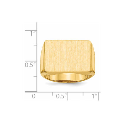 14K Gelbgold 14,5x19,5mm Herren-Siegelring mit offener Rückseite