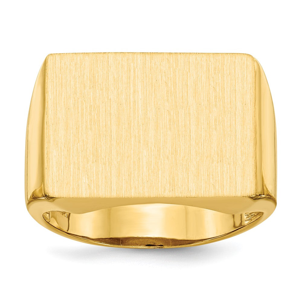 14K Gelbgold 14,5x19,5mm Herren-Siegelring mit offener Rückseite