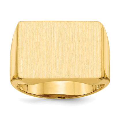 14K Gelbgold 14,5x19,5mm Herren-Siegelring mit offener Rückseite