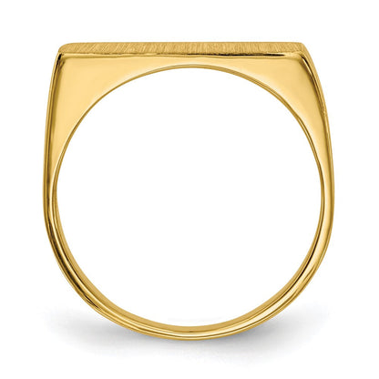14K Gelbgold Siegelring mit geschlossener Fassung, 5,0x16,5mm