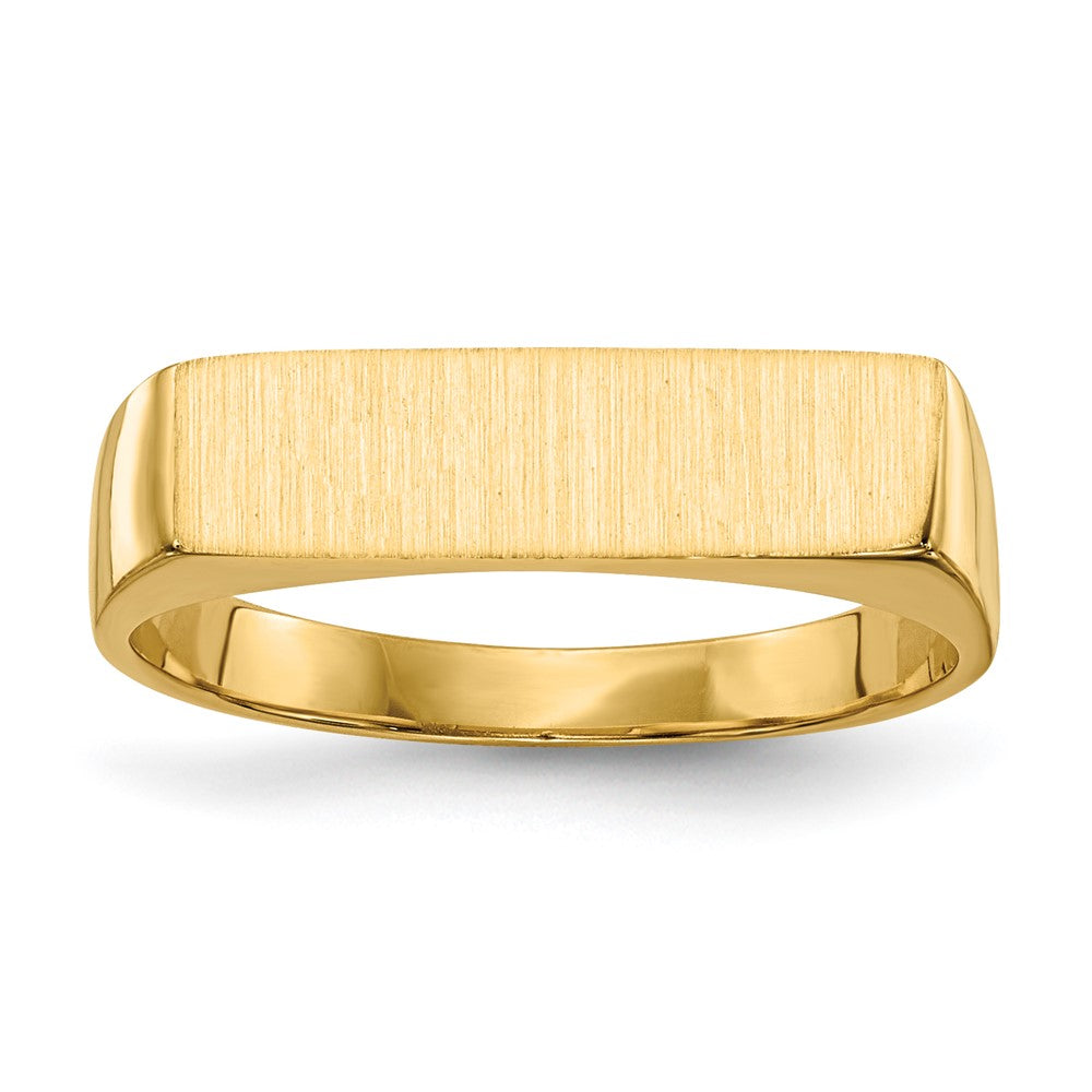 14K Gelbgold Siegelring mit geschlossener Fassung, 5,0x16,5mm