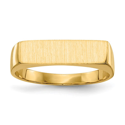 14K Gelbgold Siegelring mit geschlossener Fassung, 5,0x16,5mm