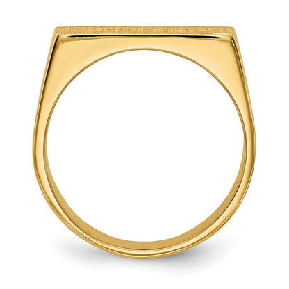 14K Gelbgold Siegelring mit geschlossener Rückseite, 6,0 x 16,0 mm