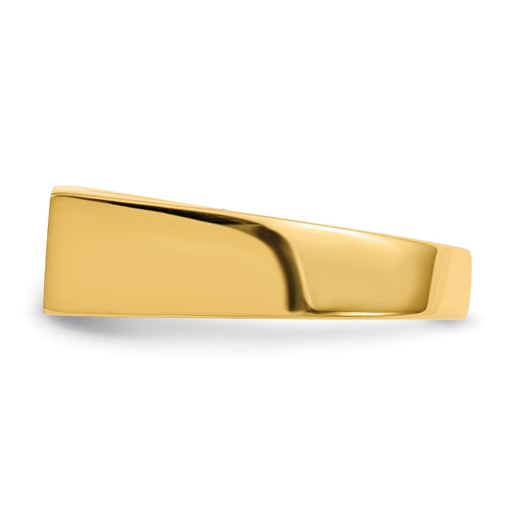 14K Gelbgold Siegelring mit geschlossener Rückseite, 6,0 x 16,0 mm