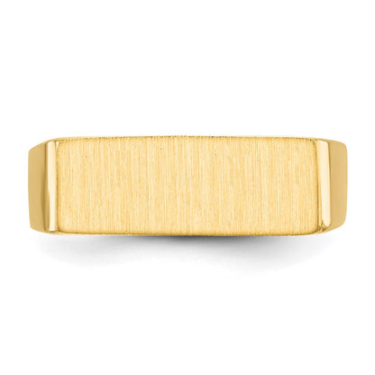 14K Gelbgold Siegelring mit geschlossener Rückseite, 6,0 x 16,0 mm