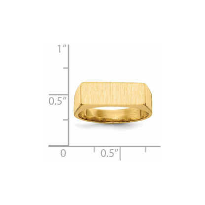 14K Gelbgold Siegelring mit geschlossener Rückseite, 6,0 x 16,0 mm