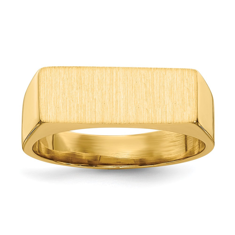 14K Gelbgold Siegelring mit geschlossener Rückseite, 6,0 x 16,0 mm