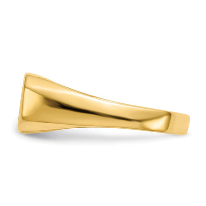 14K Gelbgold 6,5x12,0mm Kinder-Siegelring mit geschlossener Fassung